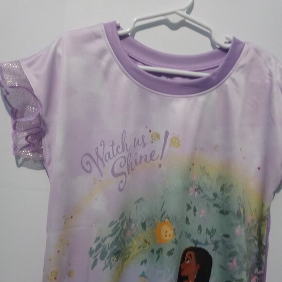 Disney Wish Girls' Purple Nightgown Ruffle Sleeve | Asha | Size 6 - Picture 4 of 8